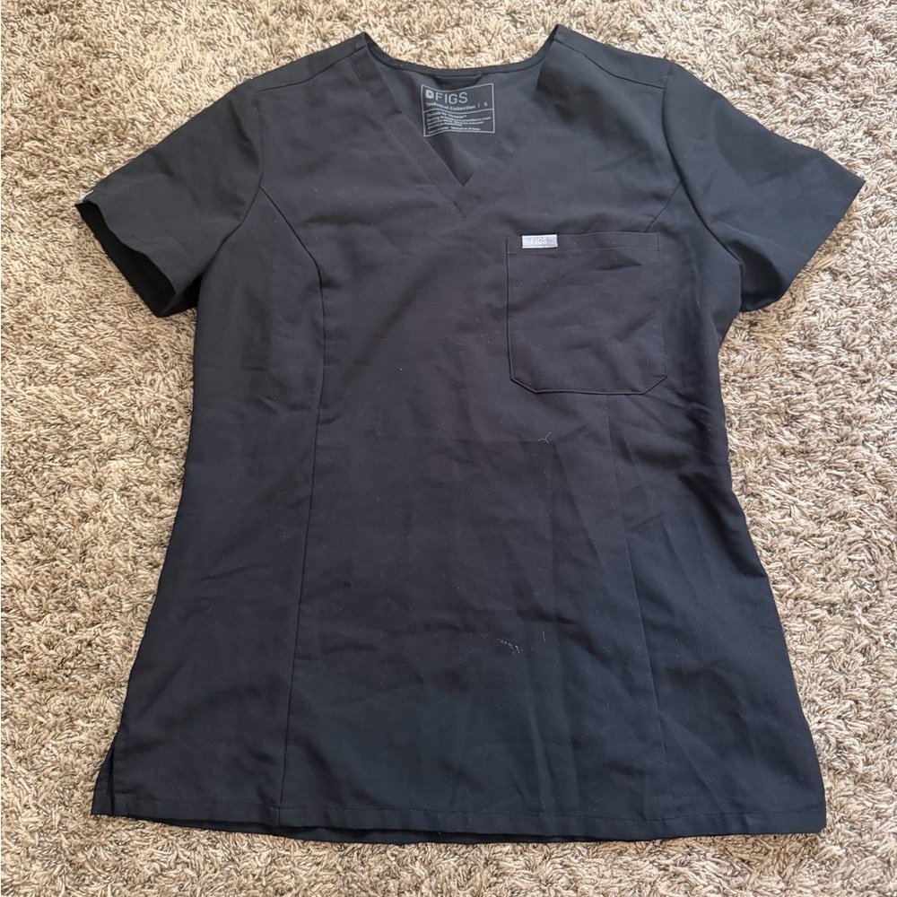 FIGS Black Catarina One Pocket Scrub Top SLIM